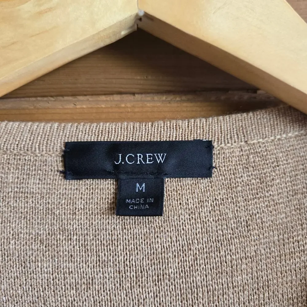 J. Crew Juliette Collarless Sweater Blazer Heathered Khaki Medium Cardigan Top - Picture 4 of 9